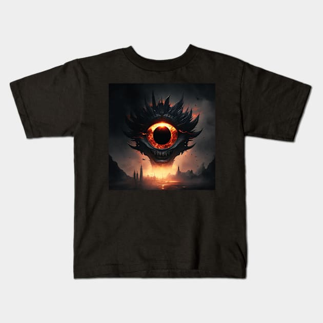 black sun Kids T-Shirt by Trontee